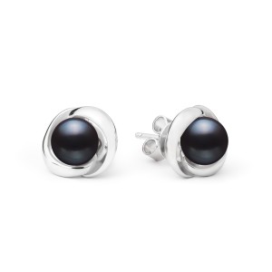 Cercei perle naturale negre si argint DiAmanti SK19371E_B-G (Argint 925‰ 2,8 g.)